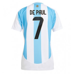 Argentina Rodrigo De Paul #7 Hemmatröja Kvinnor Copa America 2024 Kortärmad